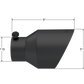 MBRP Universal 3in Hex Tip 5in Inlet 8in Length Dual Wall Exhaust Tip - Black Coated