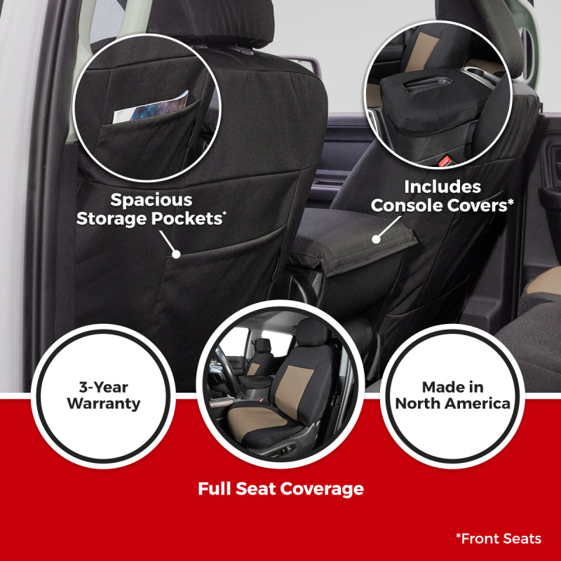 Covercraft 19-24 Dodge Ram 2500 Endura PrecisionFit Custom Front Row Seat Covers - Charcoal/Silver