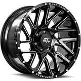GT OFFROAD Gloss Black Milled Aggression Gloss Black Milled 22x12 5x139.7 Wheels