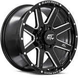 GT OFFROAD Gloss Black Milled Invasion Gloss Black Milled 18x9 8x180 Wheels