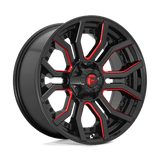 Fuel D712 22x10 5x127/5x139.7 -18 GLOSS BLACK RED TINTED CLEAR