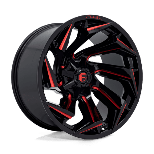 Fuel D755 22x12 8x170 -44 GLOSS BLACK MILLED WITH RED TINT