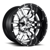 Fuel CHROME PLATED GLOSS BLACK LIP D270 SLEDGE 22x10 8x170 Wheels