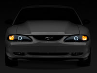 Raxiom 94-98 Ford Mustang LED Halo Projector Headlights- Black Housing (Smoked Lens)