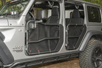 Rugged Ridge Fortis Tube Door Covers Rear Pair Black 18-20 Jeep Wrangler JLU
