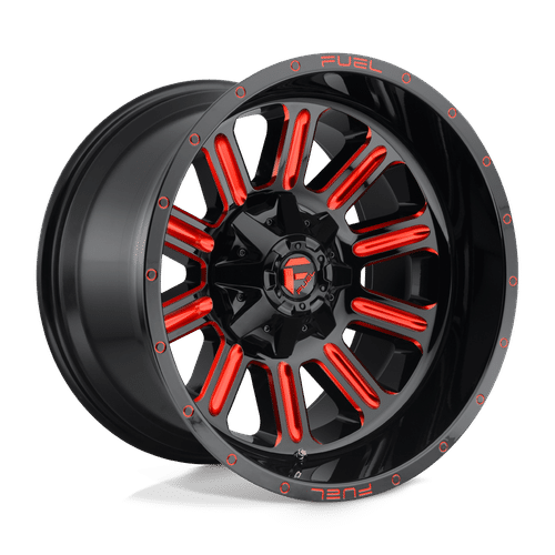 Fuel GLOSS BLACK RED TINTED CLEAR D621 20x10 8x170 Wheels