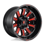 Fuel GLOSS BLACK RED TINTED CLEAR D621 22x12 6x135/6x139.7 Wheels