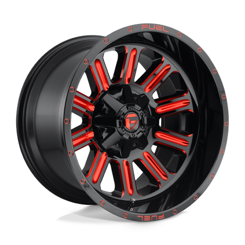 Fuel GLOSS BLACK RED TINTED CLEAR D621 15x8 5x139.7 Wheels