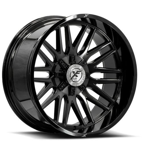 XF OFFROAD Black Brushed Dark Tint XF-240 22x12 8x165.1/8x170 Wheels