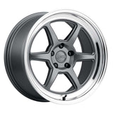 Kansei K14G Roku 18x9.5in / 5x120 BP / 38mm Offset / 72.56mm Bore - Grey & Machined Lip Wheel