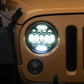 Raxiom 97-18 Jeep Wrangler TJ/JK Axial Series 13-LED Headlights- Black Housing (Clear Lens)