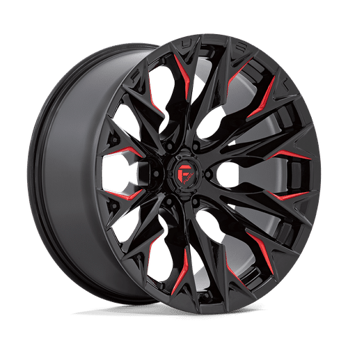 Fuel GLOSS BLACK MILLED WITH CANDY RED D823 22x10 6x135 Wheels