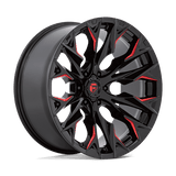 Fuel GLOSS BLACK MILLED WITH CANDY RED D823 22x10 6x135 Wheels