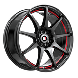 SPEC-1 RACING Gloss Black / Red Line SP-67GBRL 17x7 5x112/5x114.3 Wheels