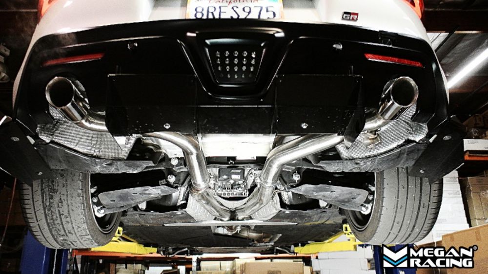 Toyota Supra 19+ OE Type Dual Exit Exhaust System W/ Burnt Blue Tips (3.0L 6-Cyl) – MR-CBS-TS20-OE-R-BT+M