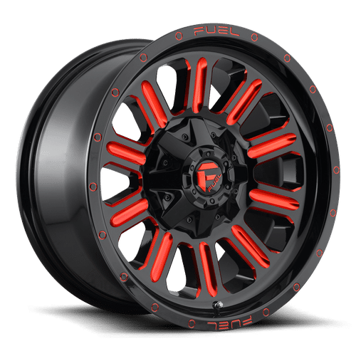 Fuel GLOSS BLACK RED TINTED CLEAR D621 HARDLINE 22x10 8x170 Wheels