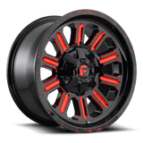 Fuel GLOSS BLACK RED TINTED CLEAR D621 HARDLINE 22x10 8x170 Wheels