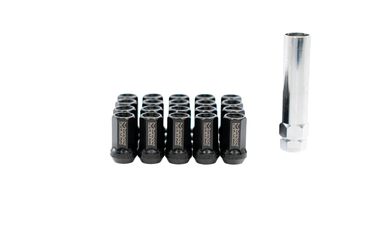7-Sided Heptagon Open-Ended Lug Nuts (Black, M12x1.5) – MRS-LN-7M1215-O-B