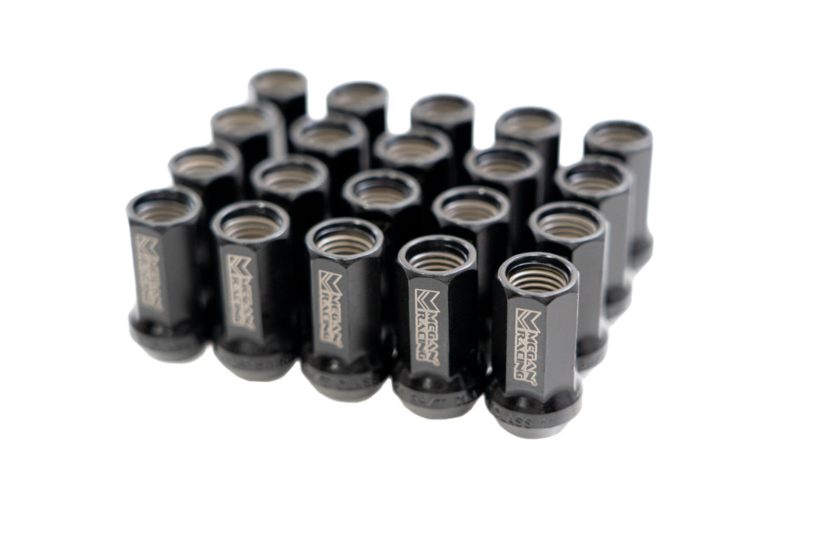 7-Sided Heptagon Open-Ended Lug Nuts (Black, M12x1.25) – MRS-LN-7M12125-O-B