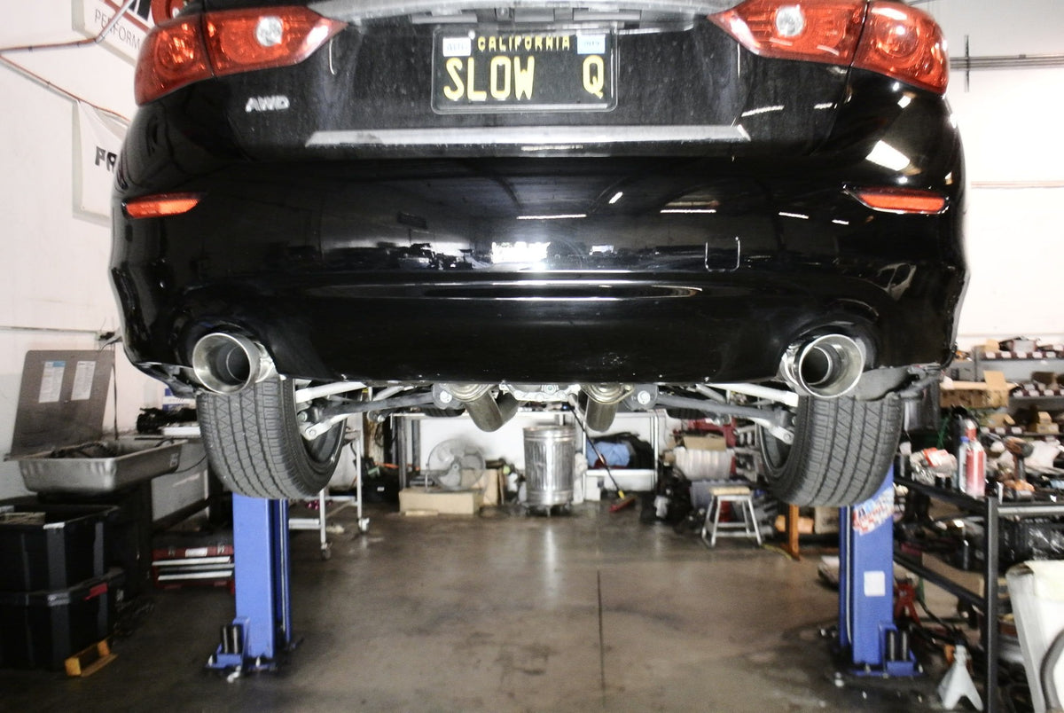 Infiniti Q50 2016+ (3.0 Twin Turbo) Exhaust System (Burnt Blue Tips) – MR-CBS-IQ14X-BT-R + LW-CBS-IQ14X-M
