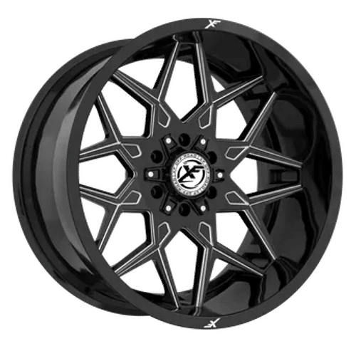 XF OFFROAD Gloss Black Milled XF-238 20x10 6x135/6x139.7 Wheels