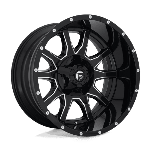 Fuel GLOSS BLACK MILLED D627 22x12 8x170 Wheels
