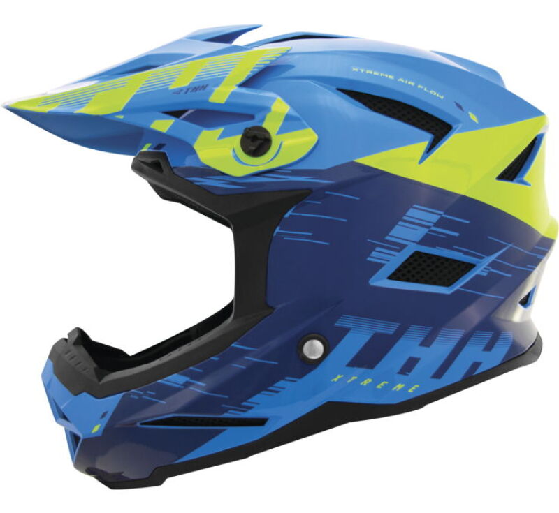THH Helmets T-42 BMX Xtreme  Blue/Yellow Youth - Large