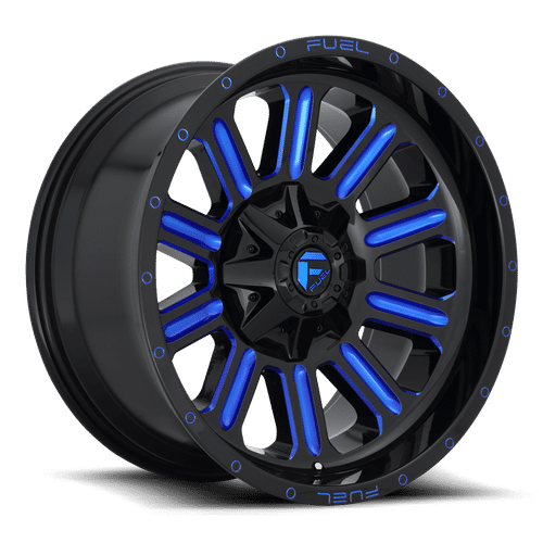 Fuel GLOSS BLACK BLUE TINTED CLEAR D646 HARDLINE 20x12 8x165.1 Wheels