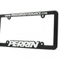 PERRIN License Plate Frame - Black w/White Lettering