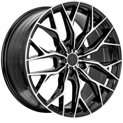 Sentali Street Gloss Black Machined Face SS2 18x8.5 5x112 Wheels