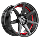 SPEC-1 RACING SP-73 Gloss Black & Red Undercut 17x7.5 5x105/5x114.3 Wheels | Offset: 42 | Backspace: nan | Bore: nan