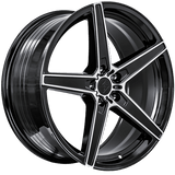 Sentali Street Gloss Black Machined SS4 20x9 5x127 Wheels