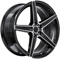 Sentali Street Gloss Black Machined SS4 22x9.5 5x115 Wheels