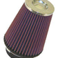 K&N Universal Air Filter Chrome Round Tapered Red - 4in ID x 1.125in L x 5.5in H (Multi Lingual)