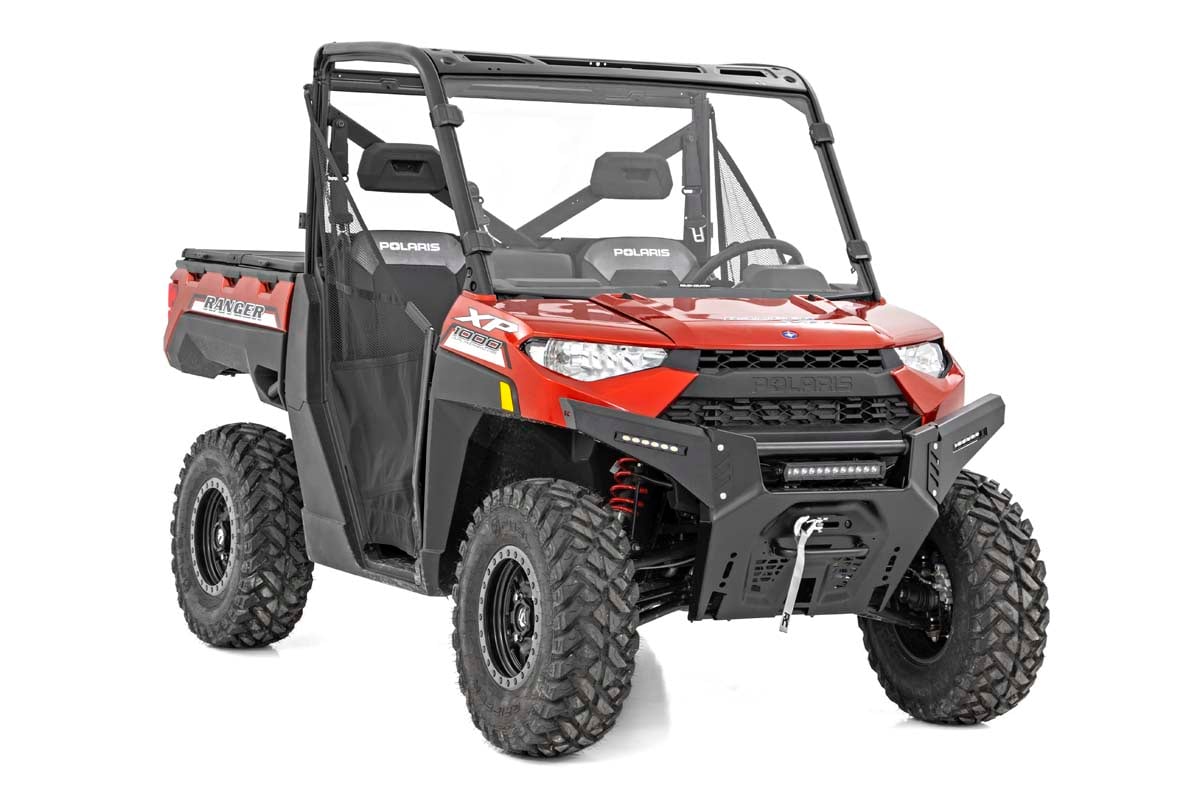 LED Light Kit | Bumper Mount | 12" Black Single Row | White DRL | Polaris Ranger XP 1000