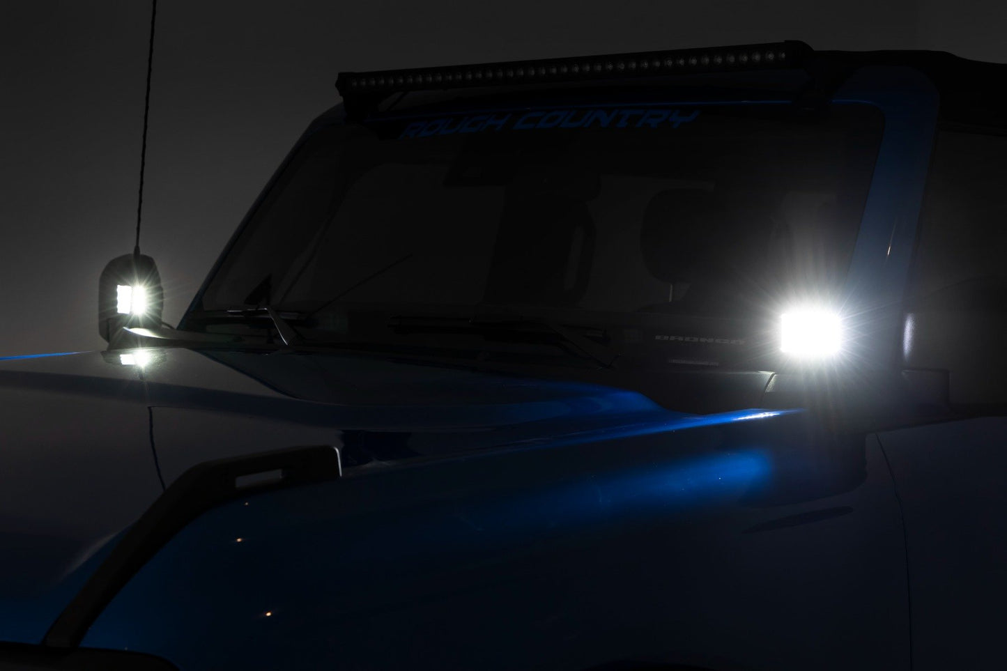 LED Light Kit | Ditch Mount | 2" Black Pair | Flood Pattern | Ford Bronco (21-25)