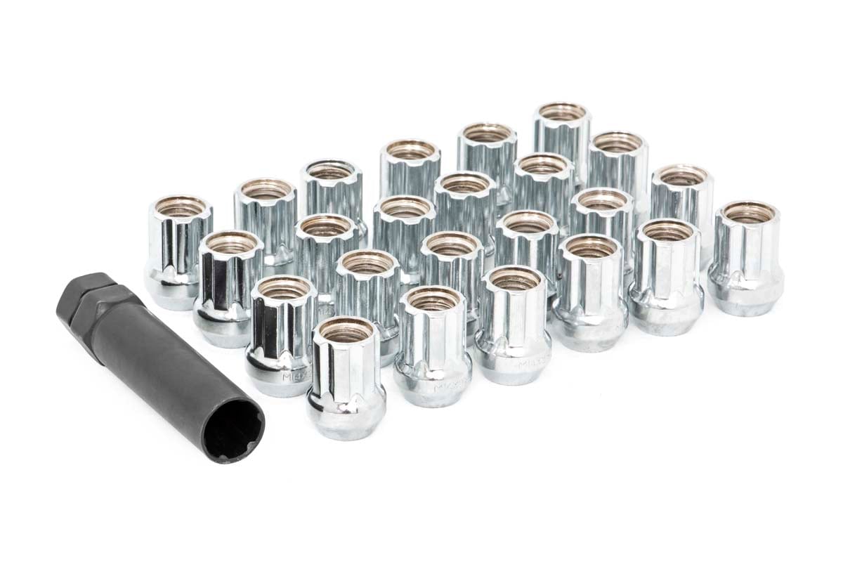 M12 x 1.5 Lug Nut Set of 24 |Chrome | Open End