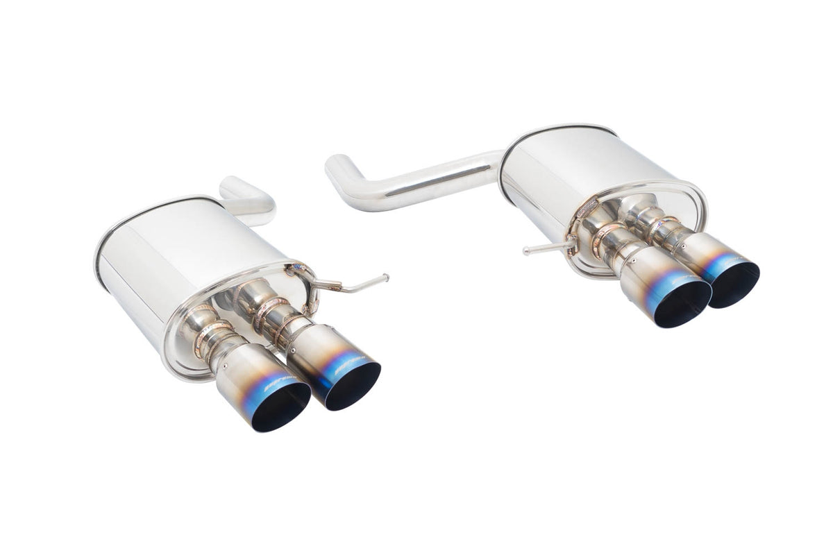 Supremo Exhaust System for BMW F10 2011+ (535i w/ M-Sport Bumper) – Blue Titanium Tips – MR-ABE-BF10V2-BT-RR+RL