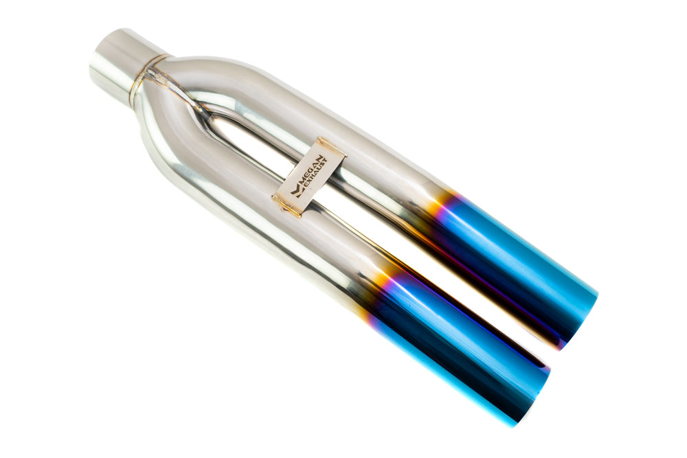 Universal 3″ VIP Exhaust Tip “Blast Pipe” Style (weld-on) – Angled – Blue Tip – MR-UT-D3-BT-V2