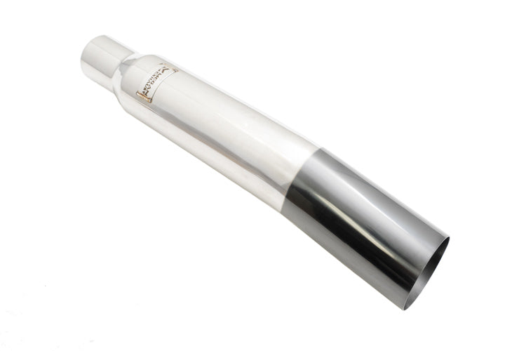 Universal 3″ to 4″ VIP Exhaust Tips “Blast Pipes” Style – Single – Angled – Black Chrome Tip – MR-UT-S4-BC-V2