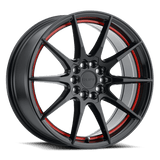 Ruff RUSPD 18X8 5X100/4.5 G-BK RED 38MM Wheels