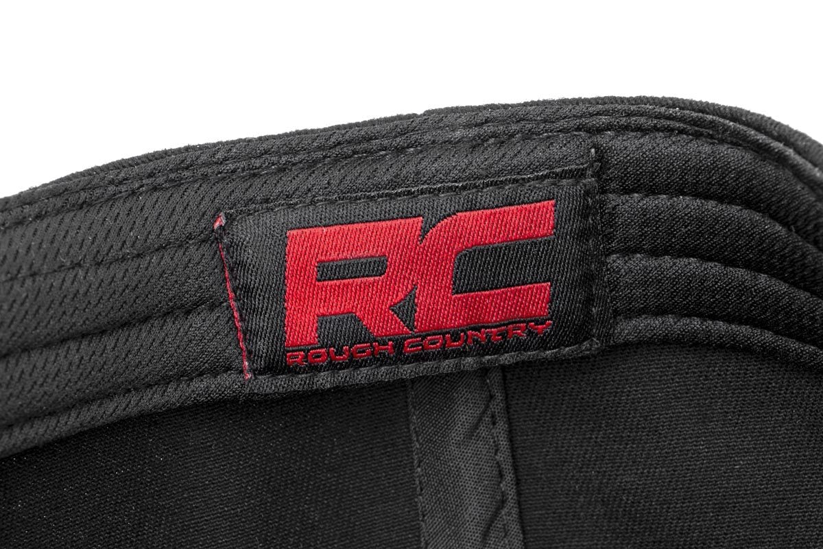 Rough Country Hat | Flat Bill | Red Logo | Black