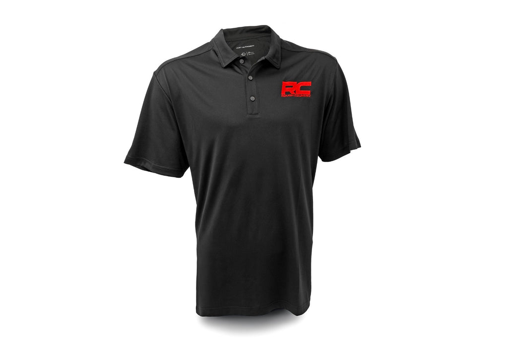 Rough Country Polo | Rough Country Logo | Black | Moisture Wicking | Size XL