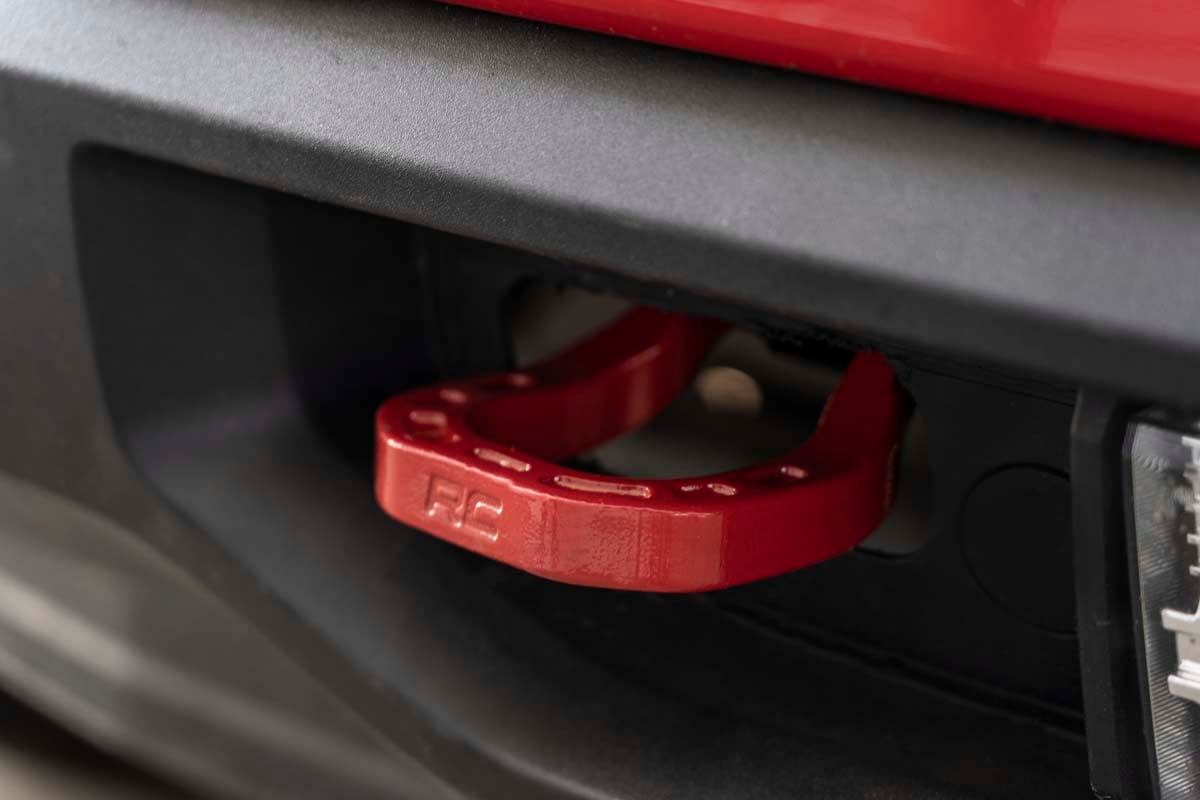 Tow Hooks | Forged | Red | Chevy Silverado 1500 2WD/4WD (2019-2025 & Classic)