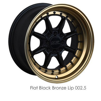 XXR 002.5 Flat Black / Bronze Lip 15x8 4x100/4x114.3 et20 cb73.1
