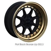 XXR 002.5 Flat Black / Bronze Lip 16x8 4x100/4x114.3 et20 cb73.1