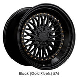 XXR 576 Black / Gold Rivets 18x10.5 5x114.3 et25 cb73.1