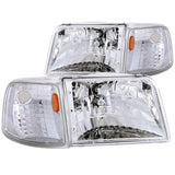 ANZO 1993-1997 Ford Ranger Crystal Headlights Chrome w/ Corner Lights 2pc | Too Fast Autoparts | Order Online | Canada & USA Shipping