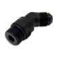 Vibrant -12AN Male to Male -12AN Straight Cut 45 Degree Adapter Fitting - Anodized Black