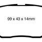 EBC 09-10 Pontiac Vibe 1.8 Redstuff Rear Brake Pads